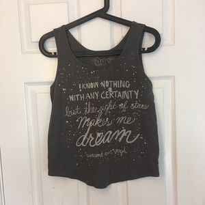 Grey Tank Top with quote by Van Gogh